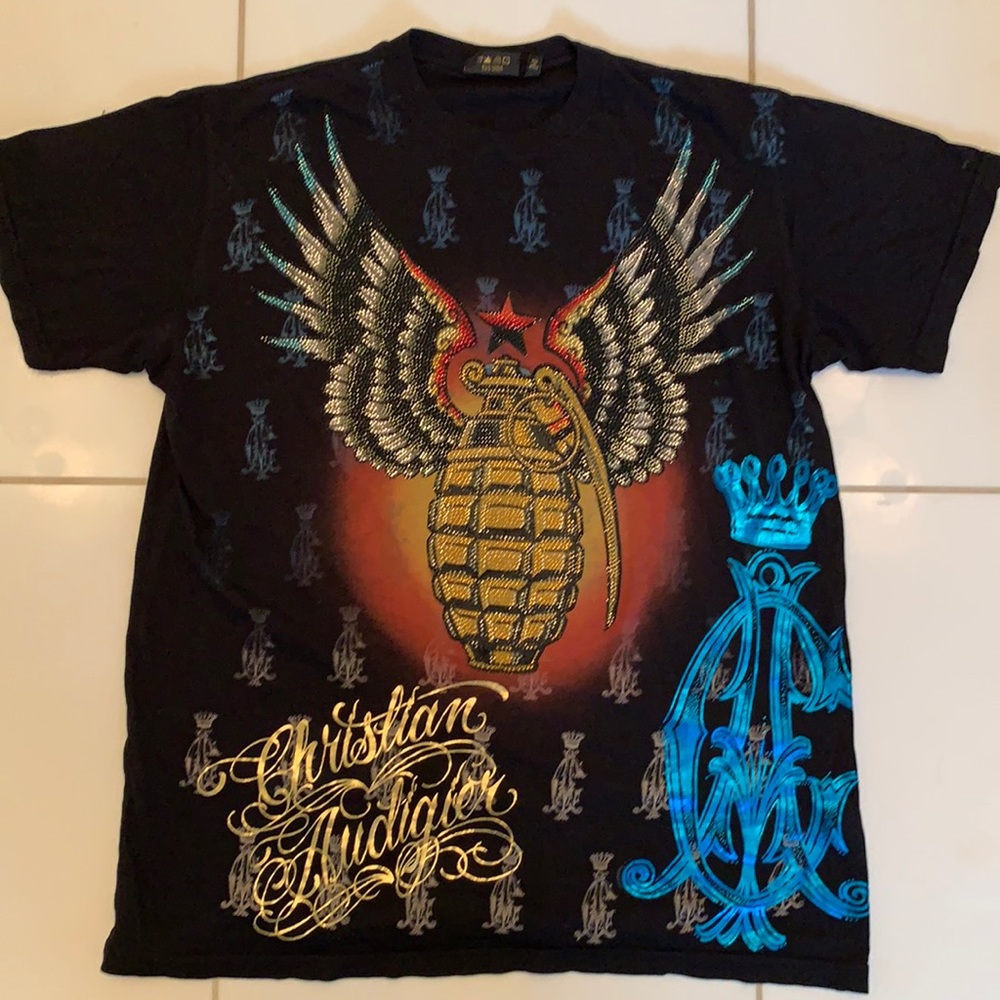 Men’s Christian Audigier “Flying Grenade” T-Shirt